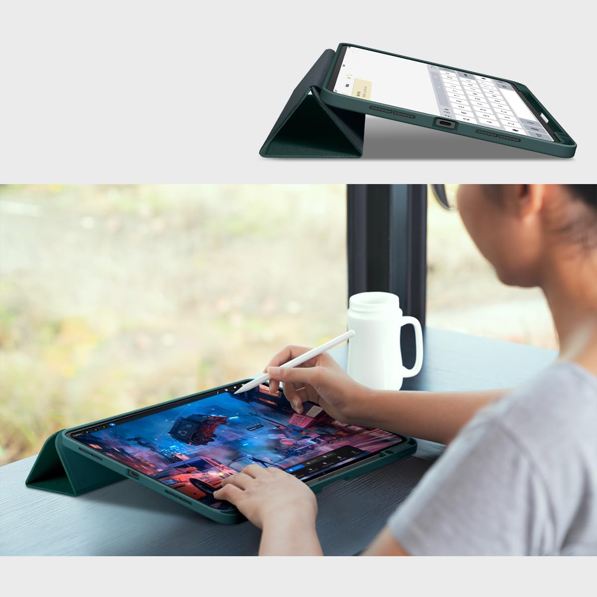 Etui Spigen Urban Fit do iPad Pro 13" 7 gen. 2024, zielone